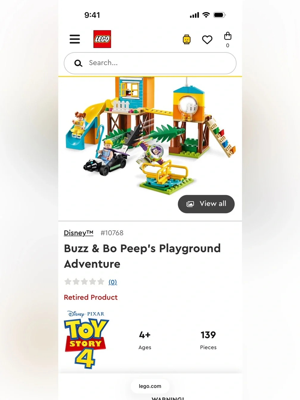 Complete LEGO Toy Story 4 Set 10768 - Buzz & Bo Peep's Playground & Box & Manual
